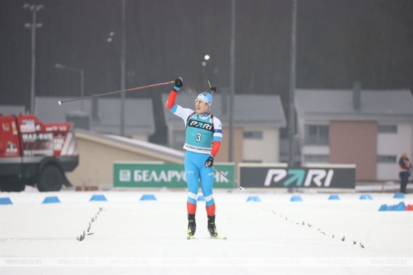 Белорусский биатлонист Дмитрий Лазовский стал вторым в гонке преследования на этапе Кубка Содружества в Раубичах