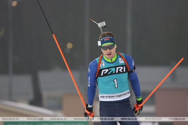 Белорусский биатлонист Дмитрий Лазовский стал вторым в гонке преследования на этапе Кубка Содружества в Раубичах